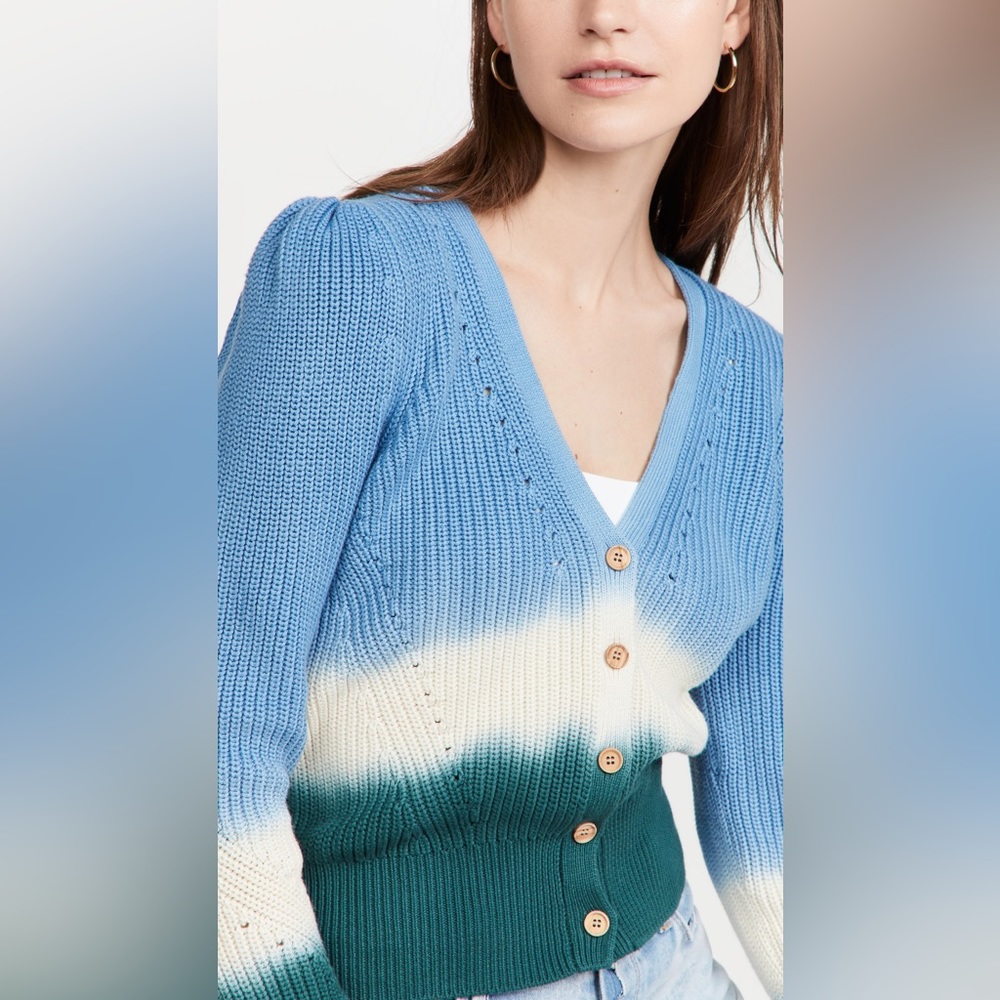 NWT Veronica Beard Parula Ombre Tie-Dye Cardigan Sweater - Picture 2 of 5